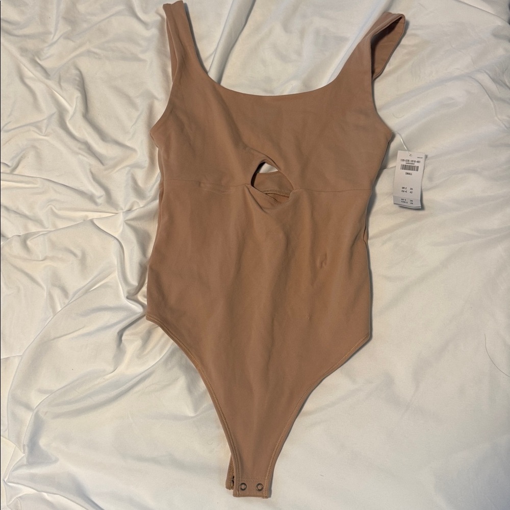 Abercrombie & Fitch Tan Bodysuit with Cutout Detail